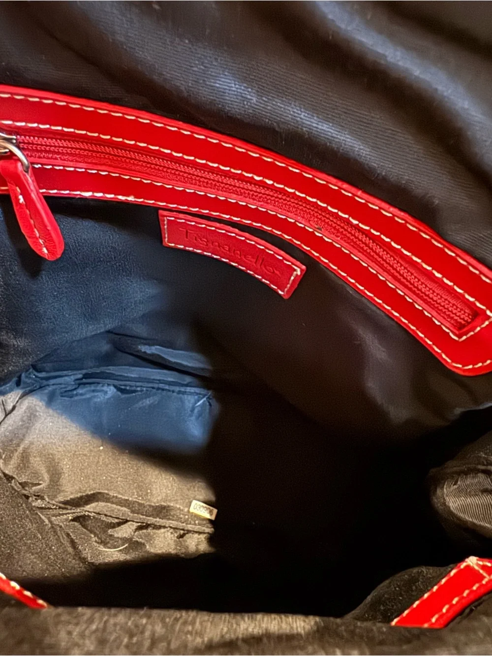 Tignanello Red Leather Backpack